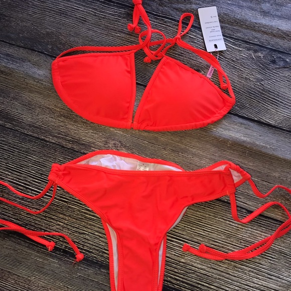 Other - Zeraca triangle bikini NWT 2 piece coral blaze